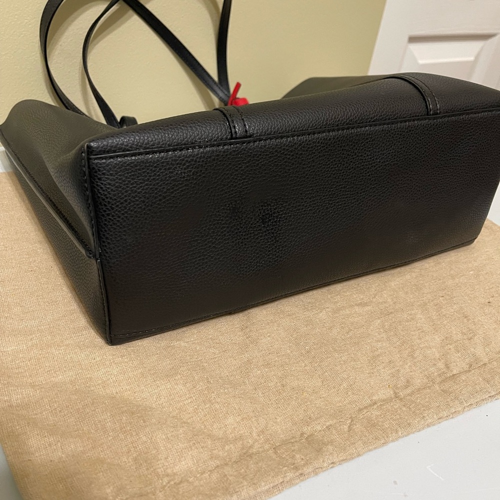 Tory Burch Perry Black Tote Bag with Red Accent - Picture 9 of 12